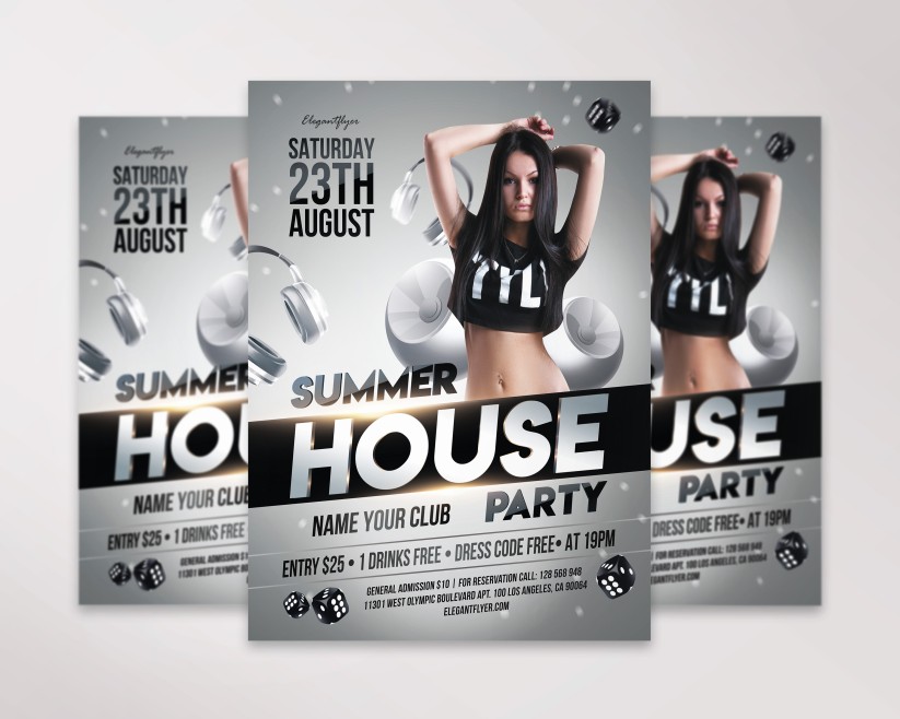 Summer House Party – Flyer PSD Template Summer House Party – Flyer PSD Template