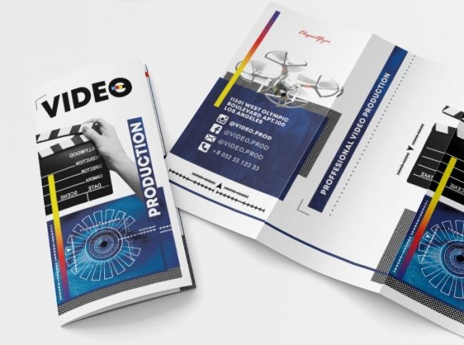 Video Production Premium PSD Tri-Fold Brochure Template Video Production Premium PSD Tri-Fold Brochure Template