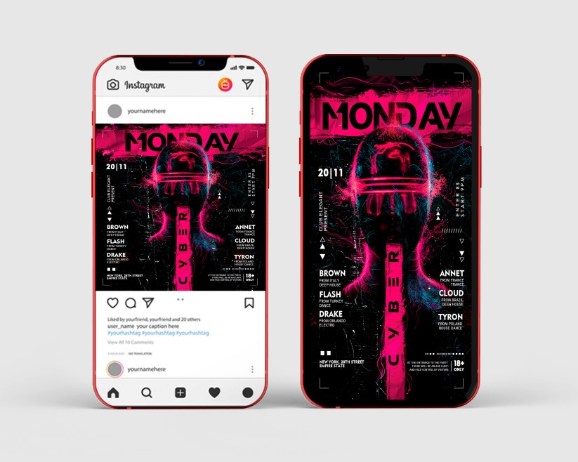 Cyber Monday – Instagram Stories Template in PSD + Post Templates Cyber Monday – Instagram Stories Template in PSD + Post Templates