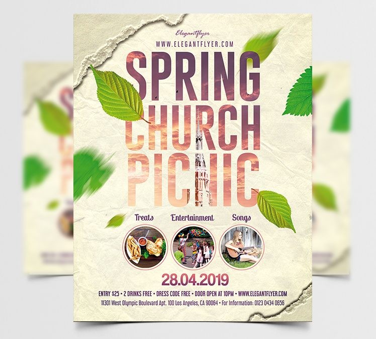 free church picnic flyer templates