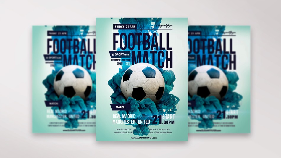 Football Match Flyer in PSD Football Match Flyer in PSD