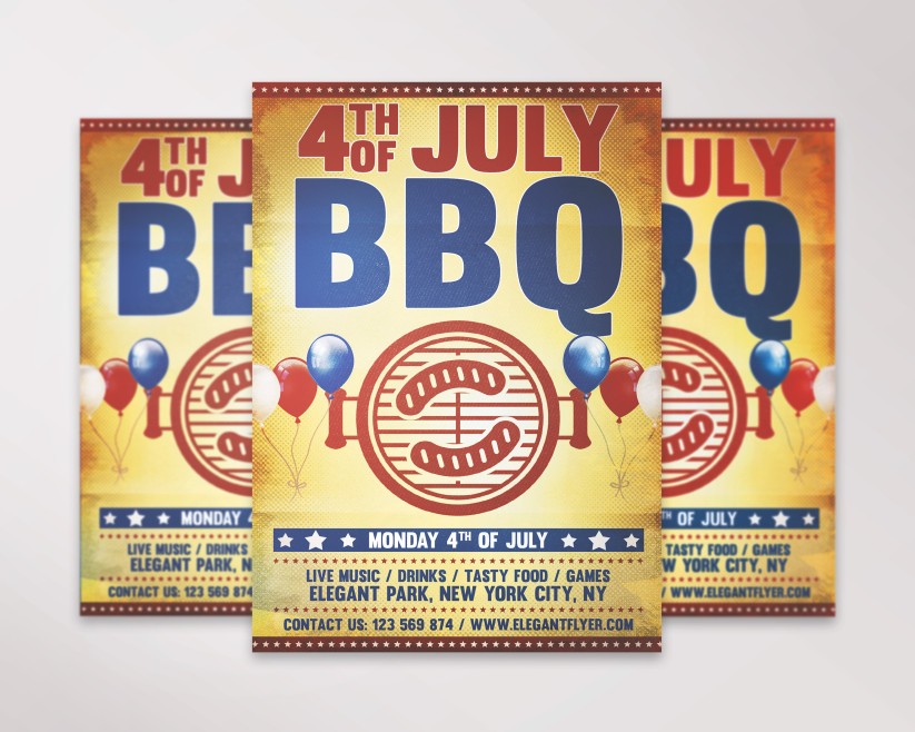Vintage 4th July BBQ Flyer Vintage 4th July BBQ Flyer