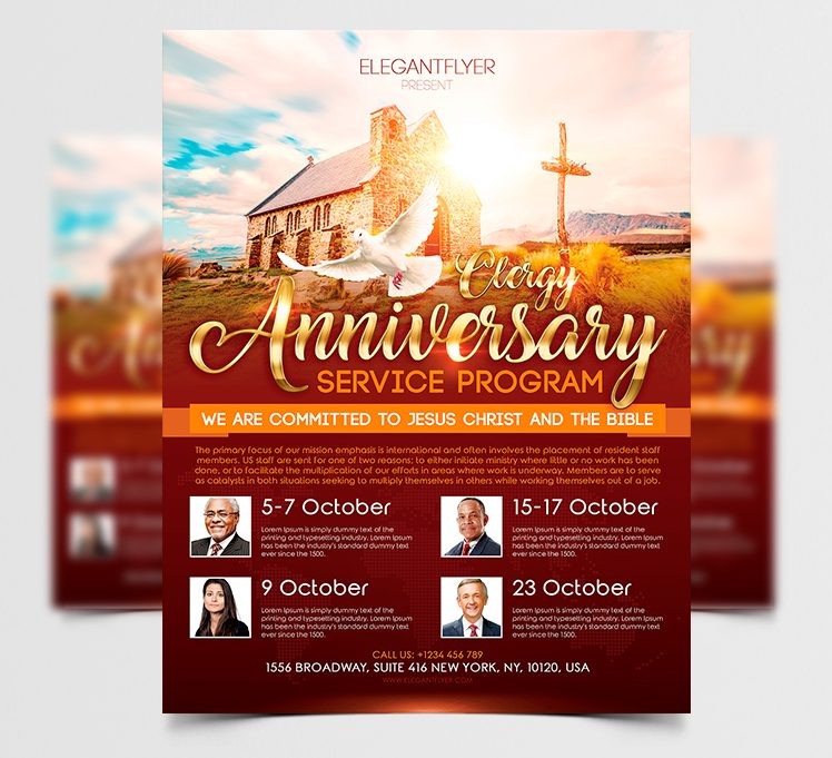 Free Clergy Anniversary Service Program Flyer Free Clergy Anniversary Service Program Flyer
