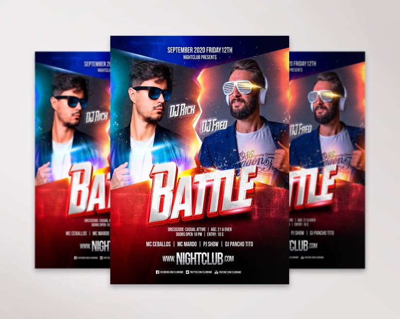 DJ BATTLE - PREMIUM PSD FLYER TEMPLATE DJ BATTLE - PREMIUM PSD FLYER TEMPLATE