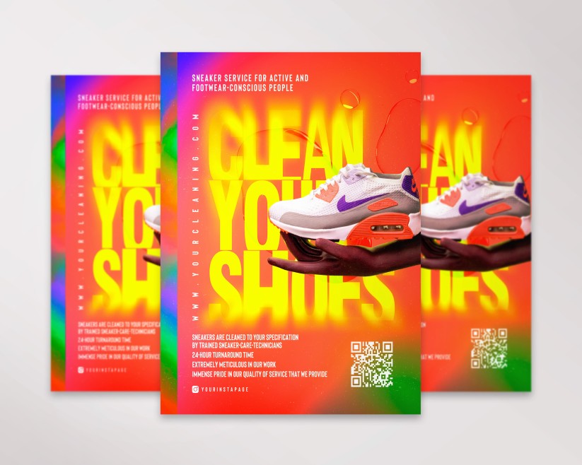 CLEAN YOUR SHOES - PREMIUM PSD FLYER TEMPLATE CLEAN YOUR SHOES - PREMIUM PSD FLYER TEMPLATE