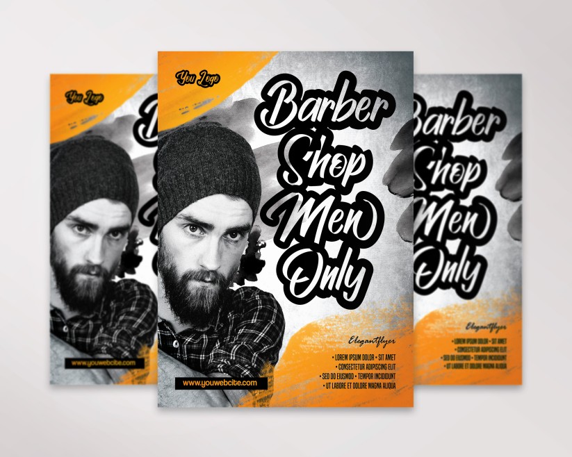 Barbershop Men Only – Free Flyer PSD Template 9 Barbershop Men Only – Free Flyer PSD Template 9