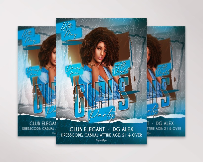 Girls Party – Free Flyer PSD Template Girls Party – Free Flyer PSD Template