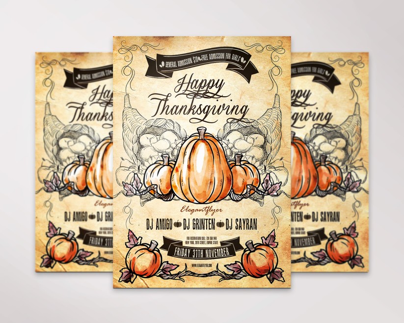 16 Happy Thanksgiving – Flyer PSD Template 16 Happy Thanksgiving – Flyer PSD Template