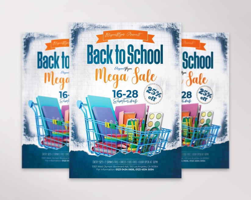 Back to School Mega Sale – Flyer PSD Template 18 Back to School Mega Sale – Flyer PSD Template 18