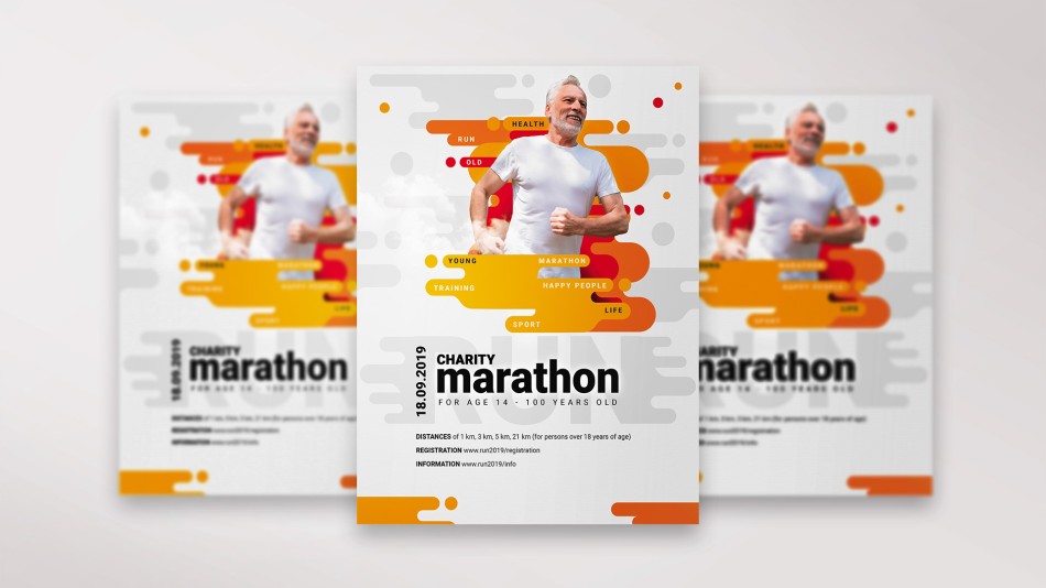 Run Marathon free PSD Flyer Template Run Marathon free PSD Flyer Template