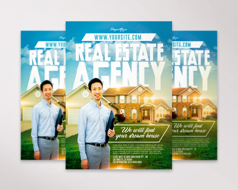 Real Estate Agency flyer template in PSD Real Estate Agency flyer template in PSD