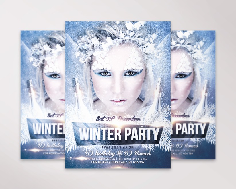 6 Winter Party 2 – Flyer PSD Template 6 Winter Party 2 – Flyer PSD Template