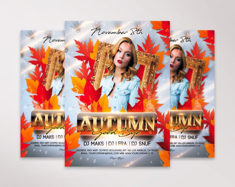 Good Bye Autumn Free Flyer PSD Template Good Bye Autumn Free Flyer PSD Template