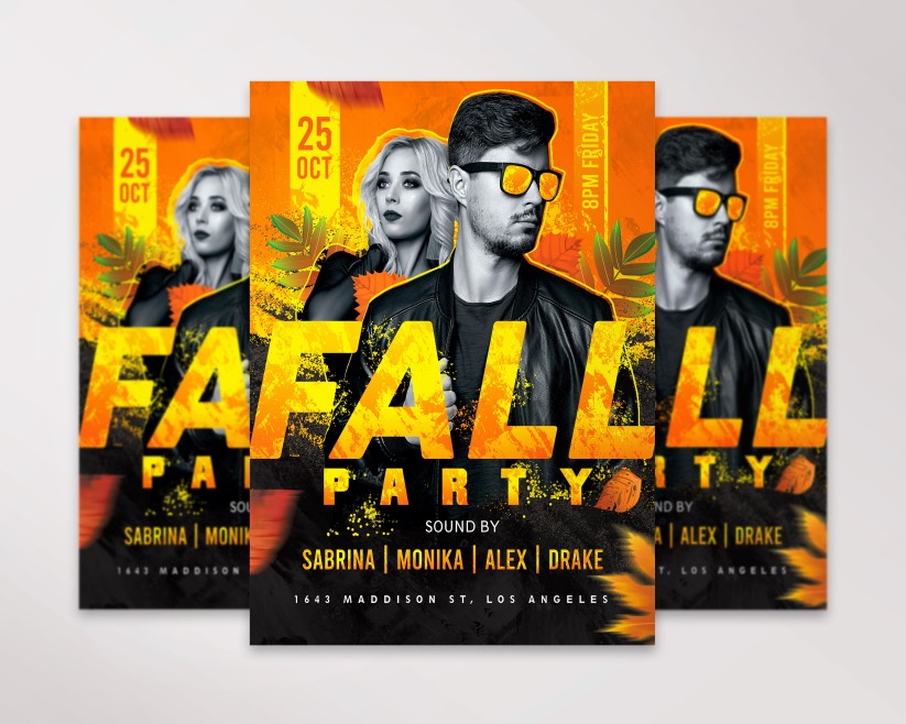 Fall Party Premium Flyer PSD Template 1 Fall Party Premium Flyer PSD Template 1