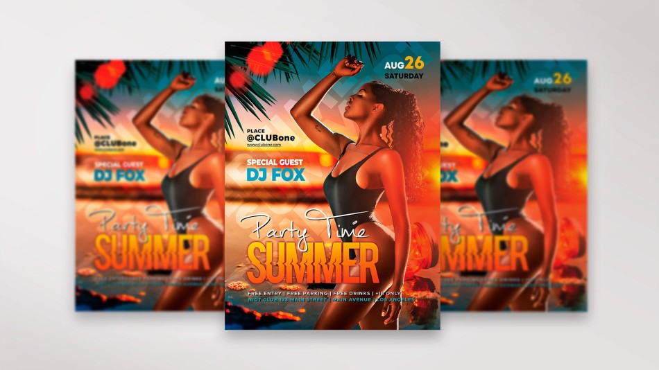 Summertime Free Flyer PSD Template 3 Summertime Free Flyer PSD Template 3