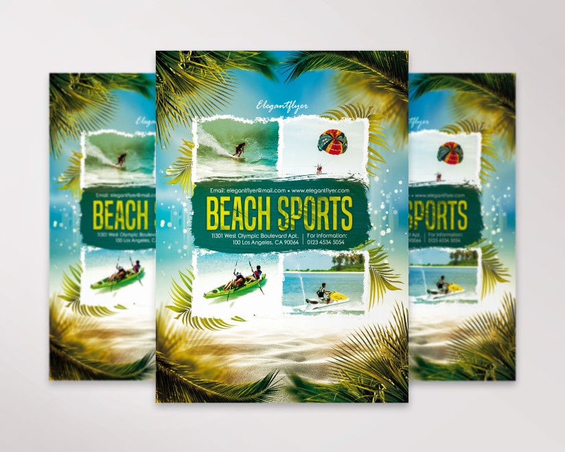 Beach Sports Free PSD Flyer Beach Sports Free PSD Flyer