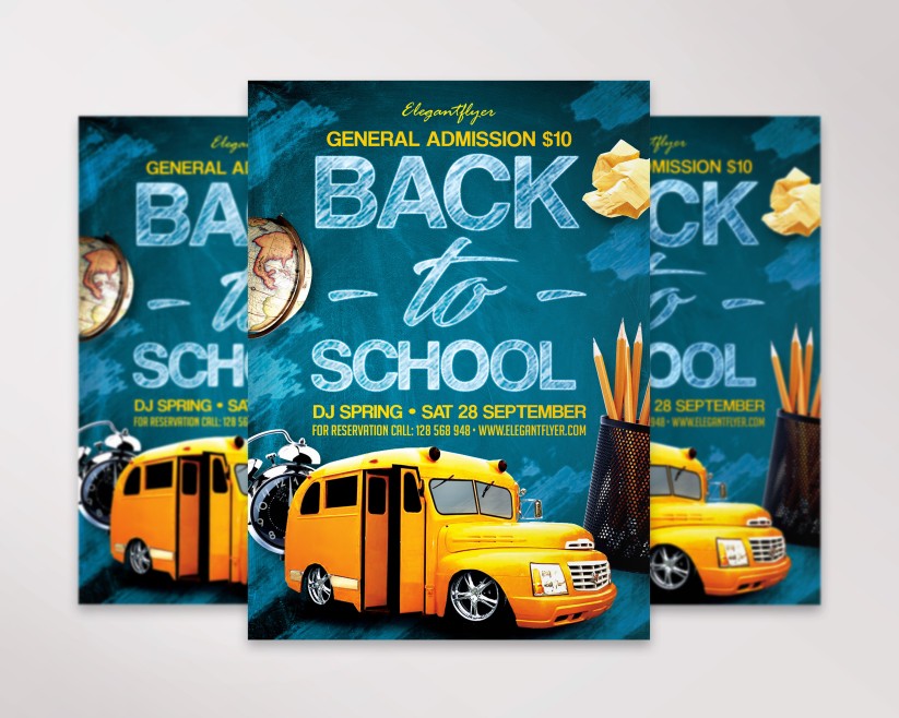 Back to School Party – Free Flyer PSD Template 5 Back to School Party – Free Flyer PSD Template 5