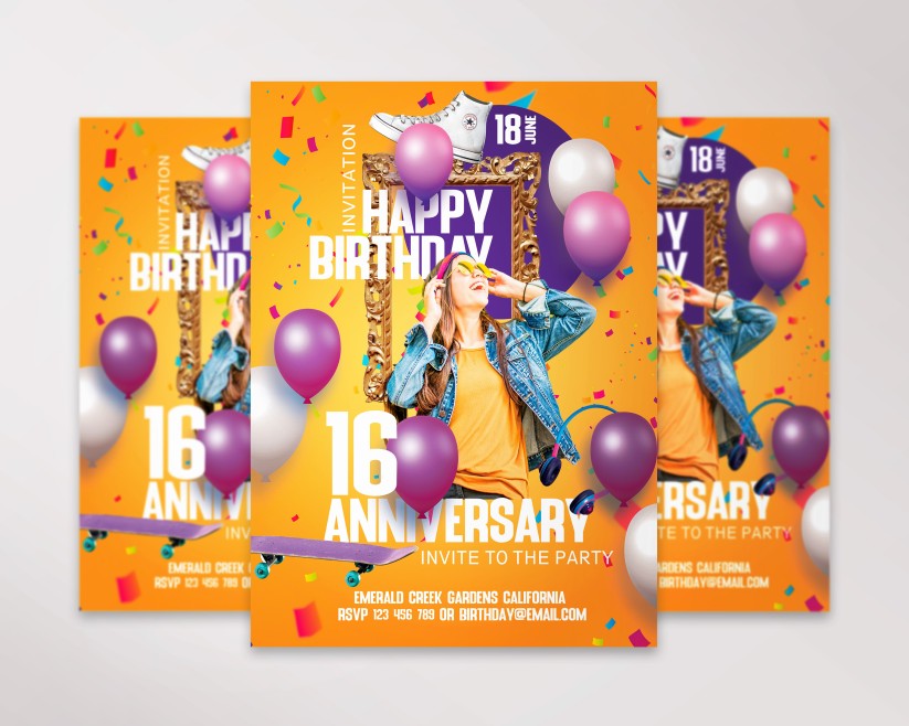 6 HAPPY BIRTHDAY - FREE PSD INVITATION TEMPLATE 6 HAPPY BIRTHDAY - FREE PSD INVITATION TEMPLATE