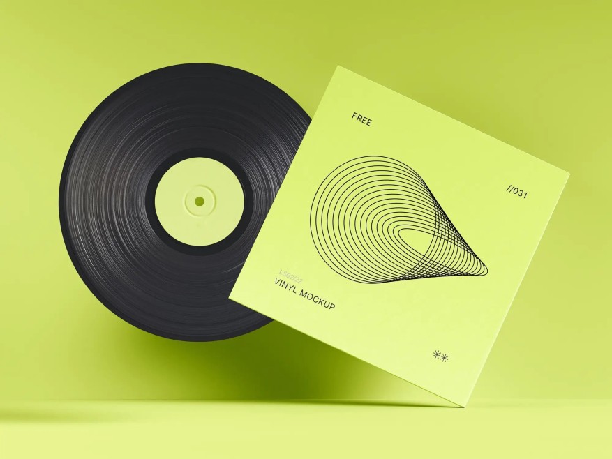 Elegant Vinyl and Cover PSD Mockup Elegant Vinyl and Cover PSD Mockup