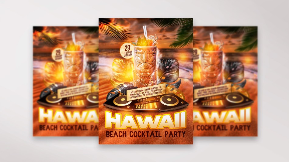 Hawaii Beach Party Flyer Template 22 Hawaii Beach Party Flyer Template 22