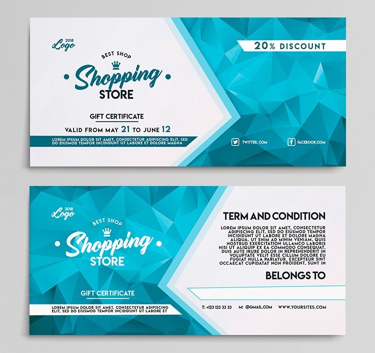 Shopping Store Free Gift Certificate PSD Template Shopping Store Free Gift Certificate PSD Template