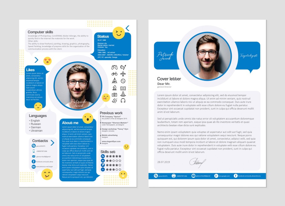 Free CV and Cover Letter PSD Template 2 Free CV and Cover Letter PSD Template 2