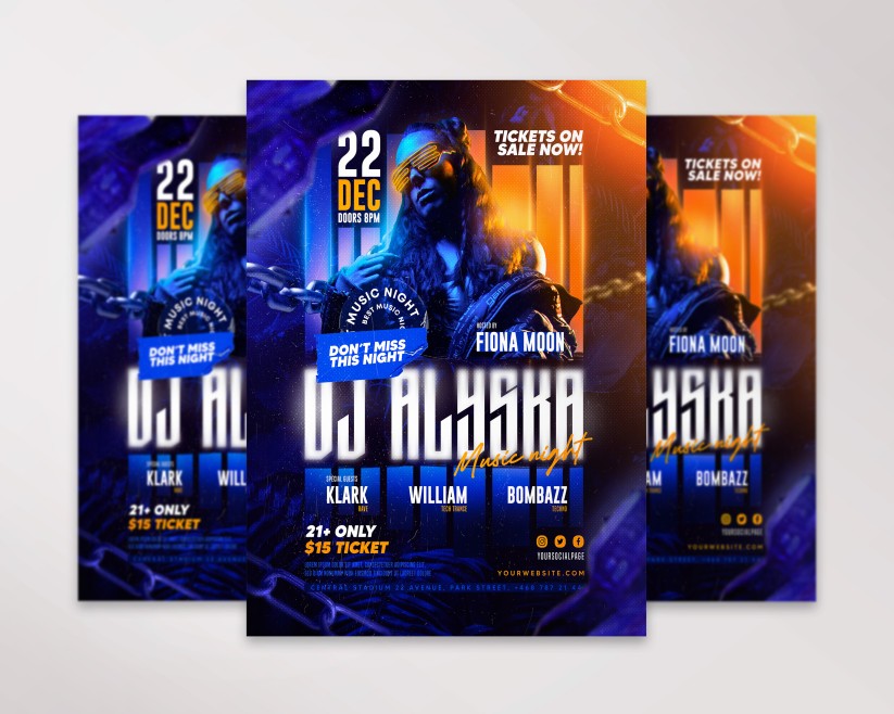 DJ PARTY - PREMIUM PSD FLYER TEMPLATE DJ PARTY - PREMIUM PSD FLYER TEMPLATE