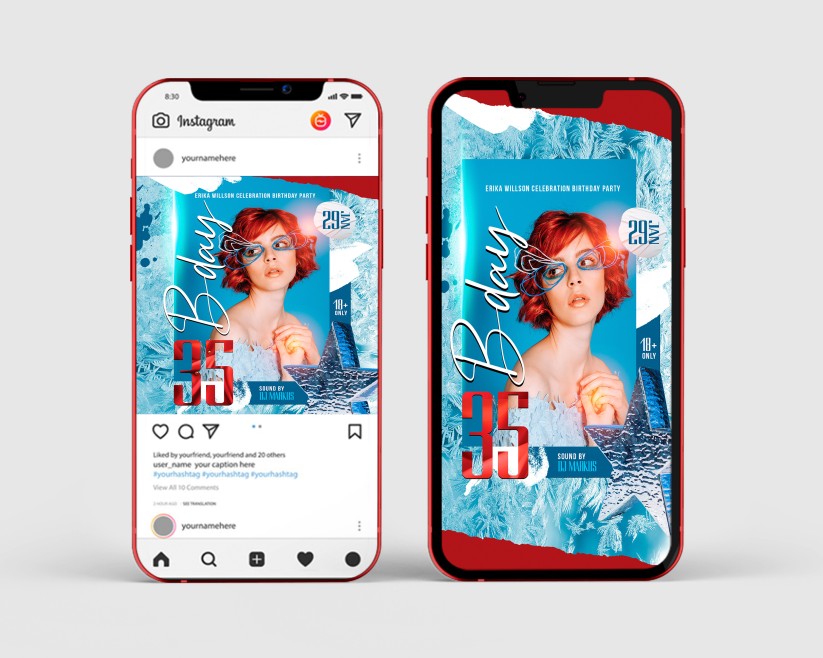 Birthday Invitation – Instagram Stories Template in PSD + Post Templates Birthday Invitation – Instagram Stories Template in PSD + Post Templates