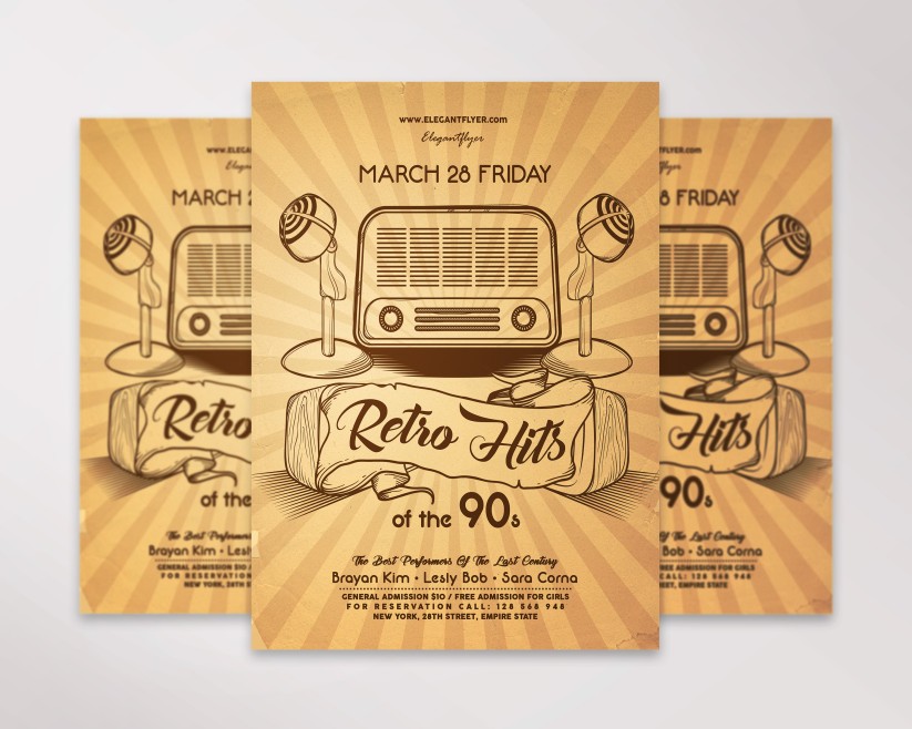 Retro Hits of the 90s Flyer Retro Hits of the 90s Flyer