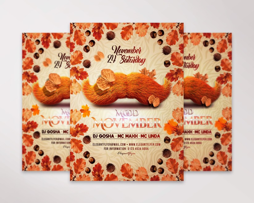 Movember Mood Premium Flyer PSD Template 1 Movember Mood Premium Flyer PSD Template 1