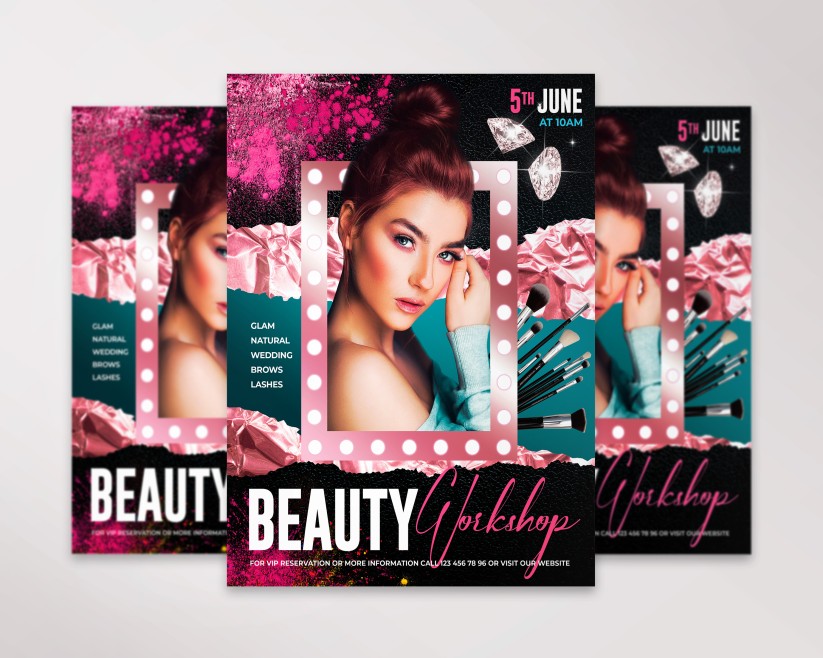 Premium Beauty Workshop Invitation PSD Template 18 Premium Beauty Workshop Invitation PSD Template 18