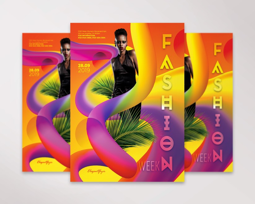 Premium PSD  Poster flyer template fashion sale with a plastic