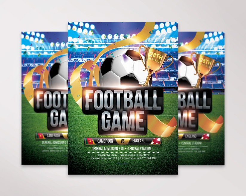 Football Game Free Flyer PSD Template 7 Football Game Free Flyer PSD Template 7