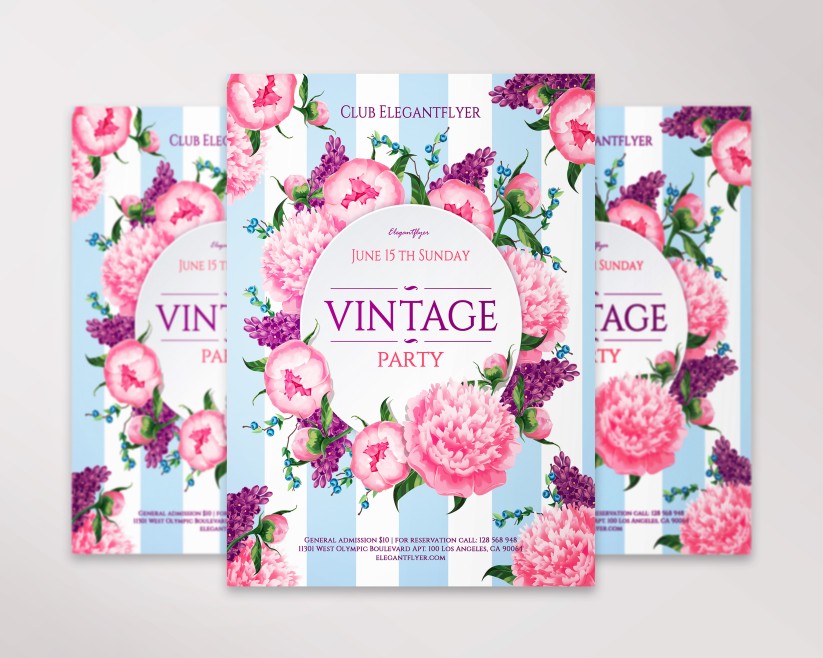 Vintage Floral Flyer PSD Template Vintage Floral Flyer PSD Template