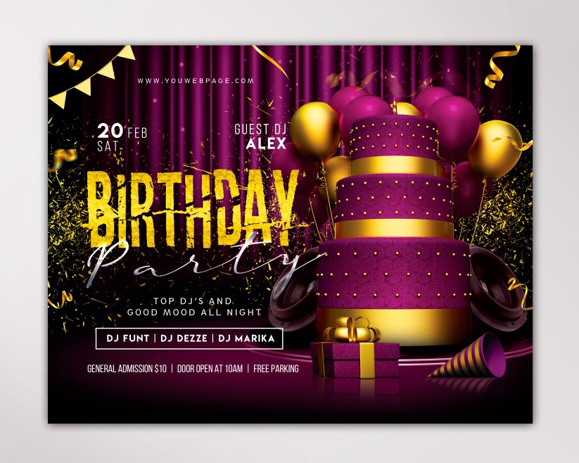 BIRTHDAY PARTY - FREE PSD FLYER TEMPLATE 10 BIRTHDAY PARTY - FREE PSD FLYER TEMPLATE 10