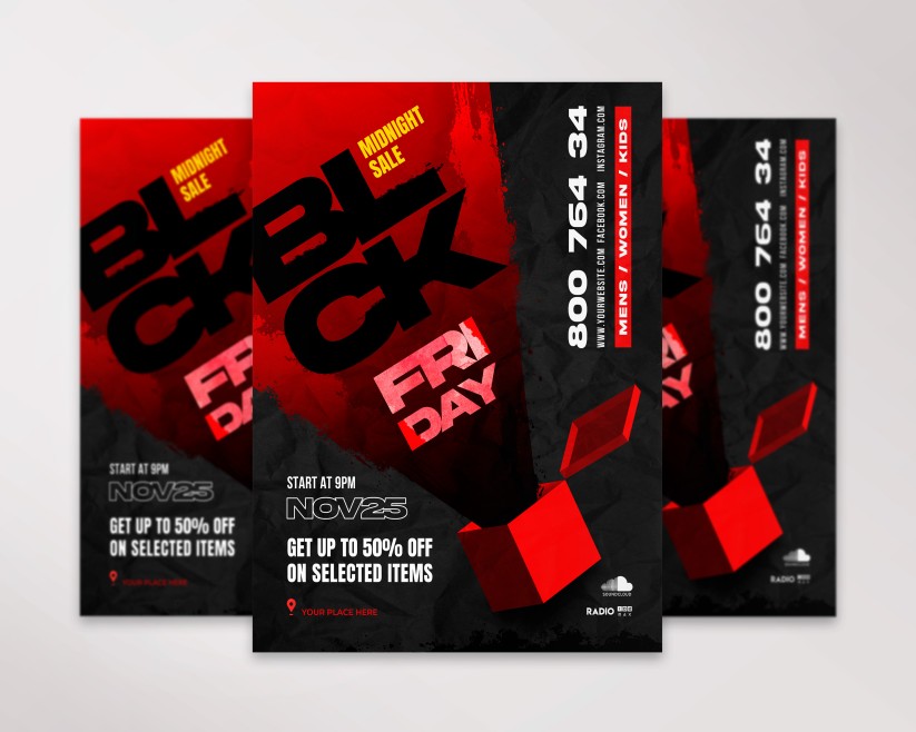 3 Black Friday – Free Flyer PSD Template 3 Black Friday – Free Flyer PSD Template