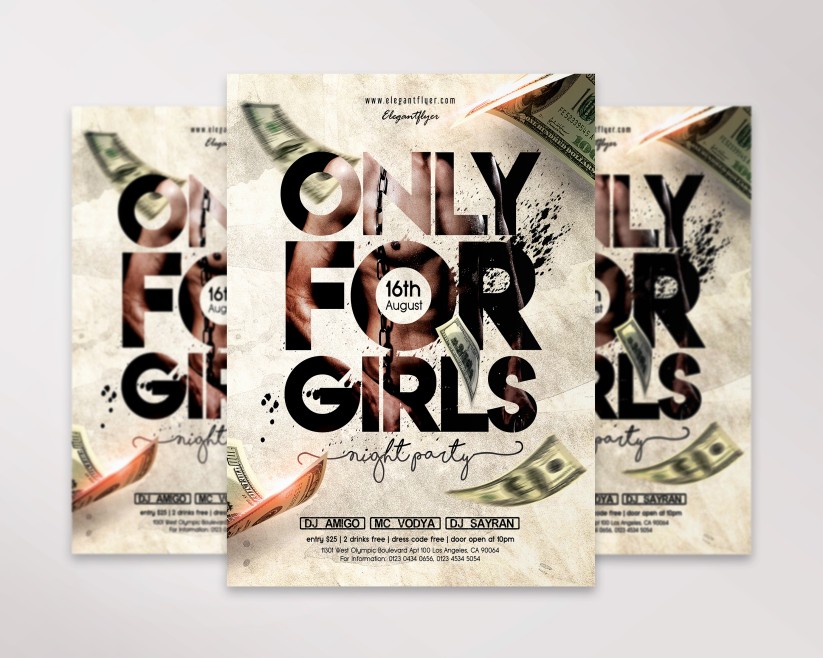 Only For Girls – Free Flyer PSD Template Only For Girls – Free Flyer PSD Template