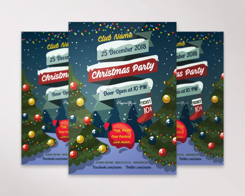 PSD Flyer for Christmas Tree Party 018 PSD Flyer for Christmas Tree Party 018