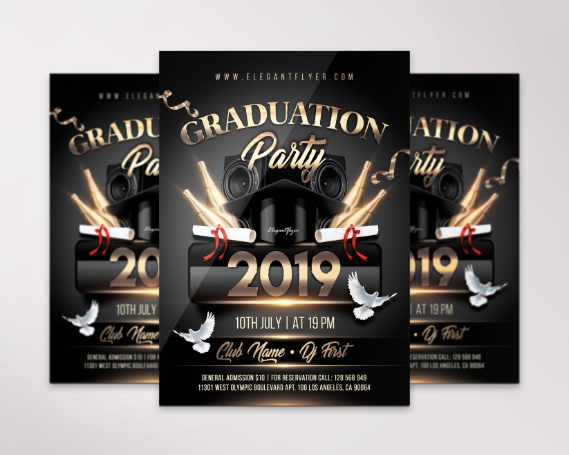 Black Graduation Party Flyer PSD Template 13 Black Graduation Party Flyer PSD Template 13