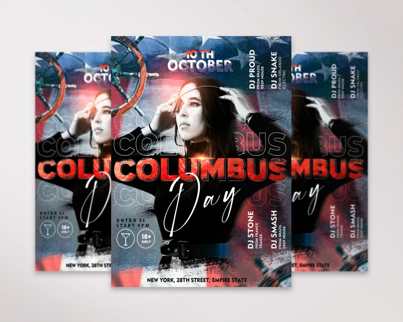 Columbus Day Flyer – Free Flyer PSD Template Columbus Day Flyer – Free Flyer PSD Template