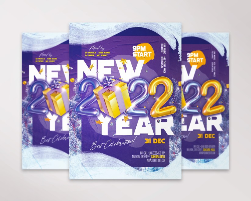1 New Year – Free Flyer PSD Template 1 New Year – Free Flyer PSD Template