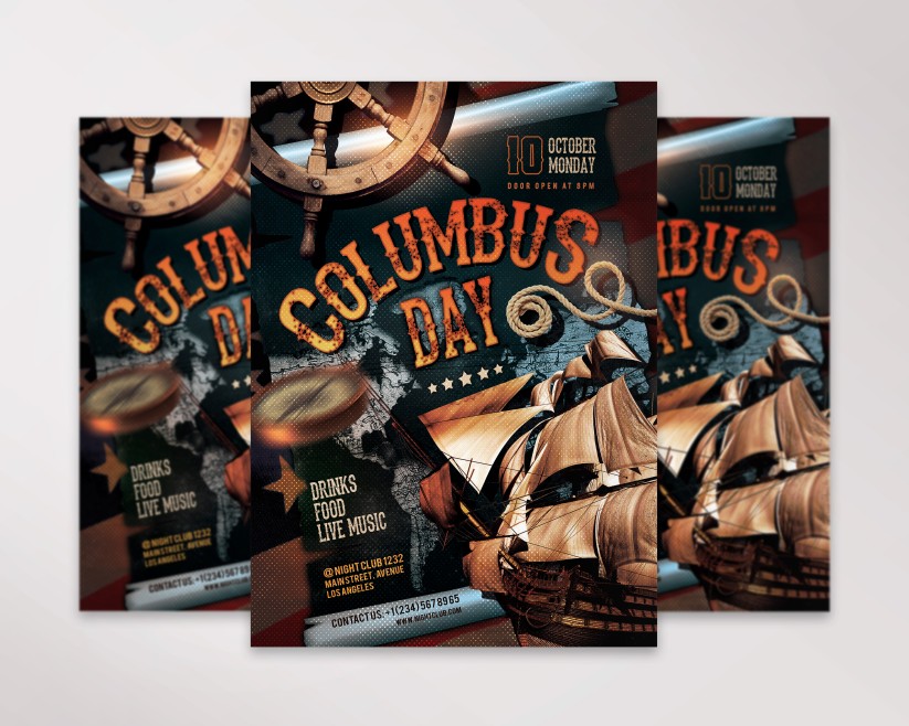 Columbus Day – Flyer PSD Template Columbus Day – Flyer PSD Template