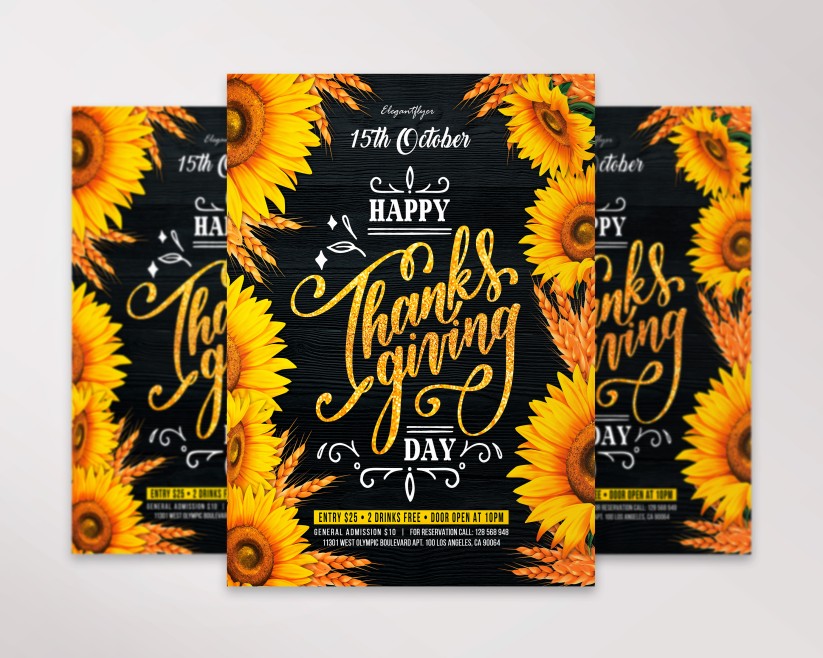 Thanksgiving Day – Free Flyer PSD Template Thanksgiving Day – Free Flyer PSD Template