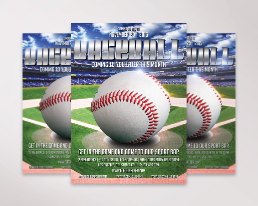 Baseball Game Premium Flyer PSD Template 11 Baseball Game Premium Flyer PSD Template 11