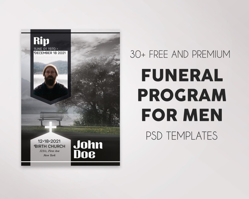 28+ Free Funeral Program Design For Men in PSD + Premium Version!