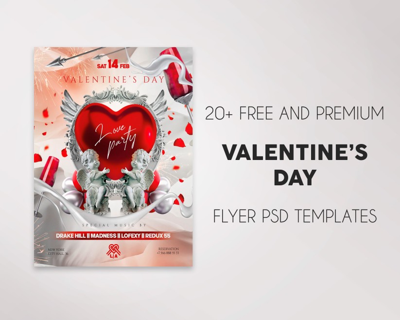 20 Best Free Valentine’s Day Flyer Templates in PSD + Premium Version