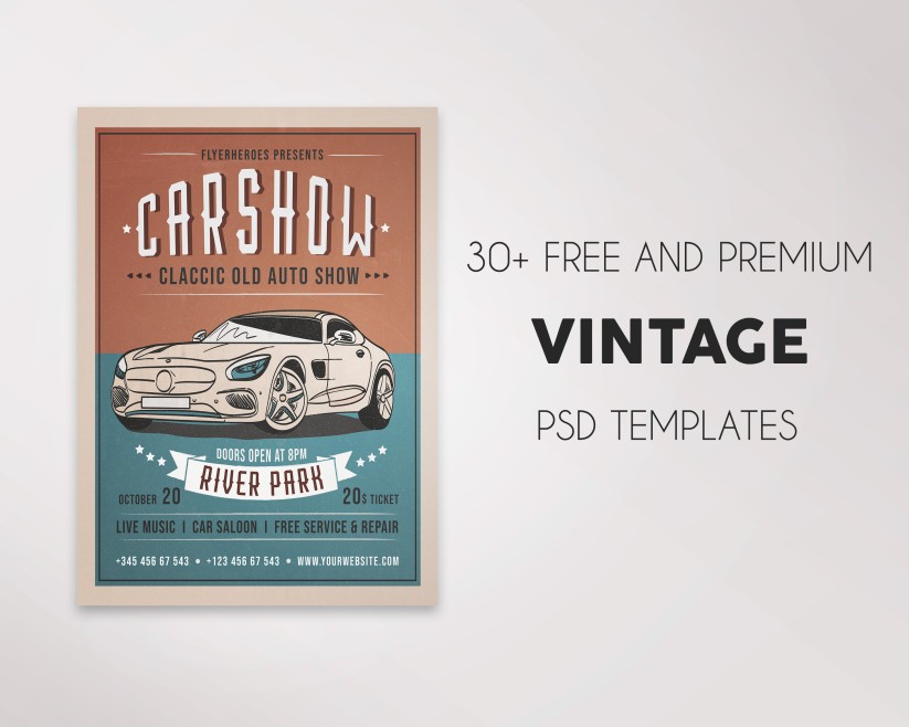 30+ Free Vintage PSD Templates Which Will Never Get Outdated and Premium Version!