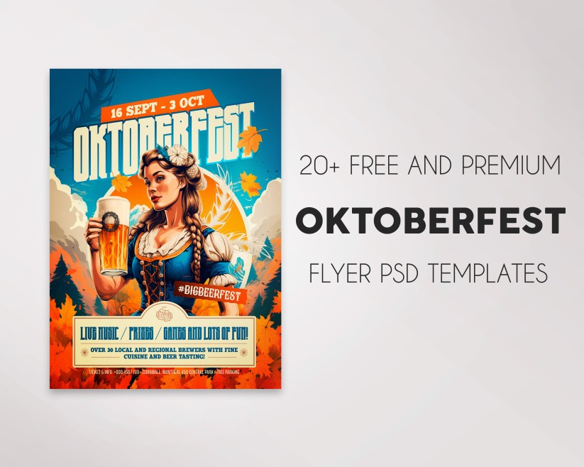 Free Oktoberfest Flyer Templates in PSD for Beer Parties + Premium Version