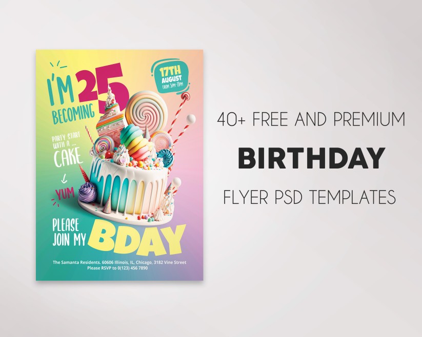 40+ Free Happy Birthday Flyer Templates in PSD + Premium Version!
