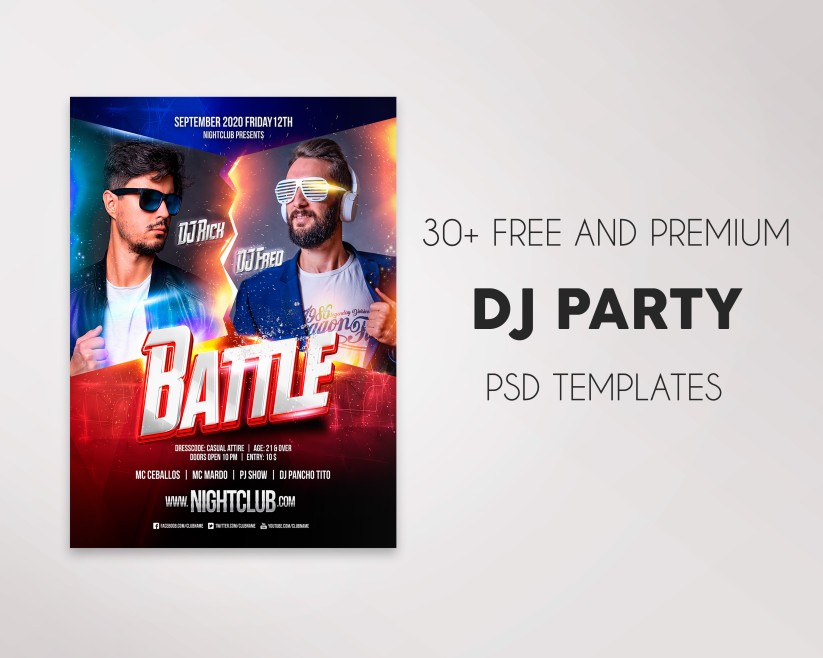 30+ Free Useful PSD Templates for DJs and Party Promoters & Premium Version!